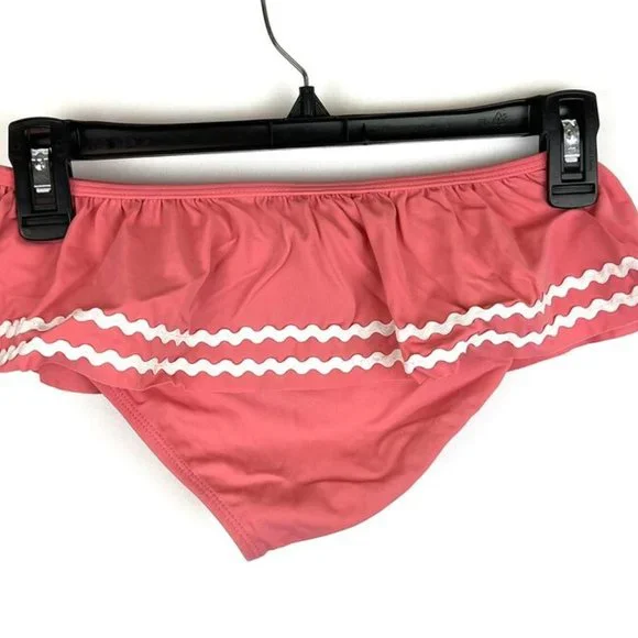 Janie And Jack Girl’s One Shoulder Pink Bikini Two Piece Swimsuit Set Size 10